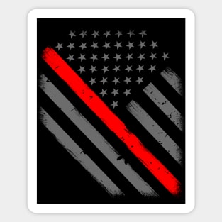 Thin Red Line American Flag Firefighter Sticker